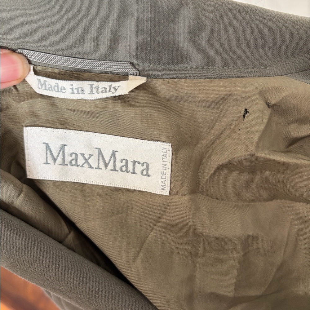 MaxMara Khaki Wool Double-breasted Longline Trench Jacket Vintage Oversized - Picture 4 of 12